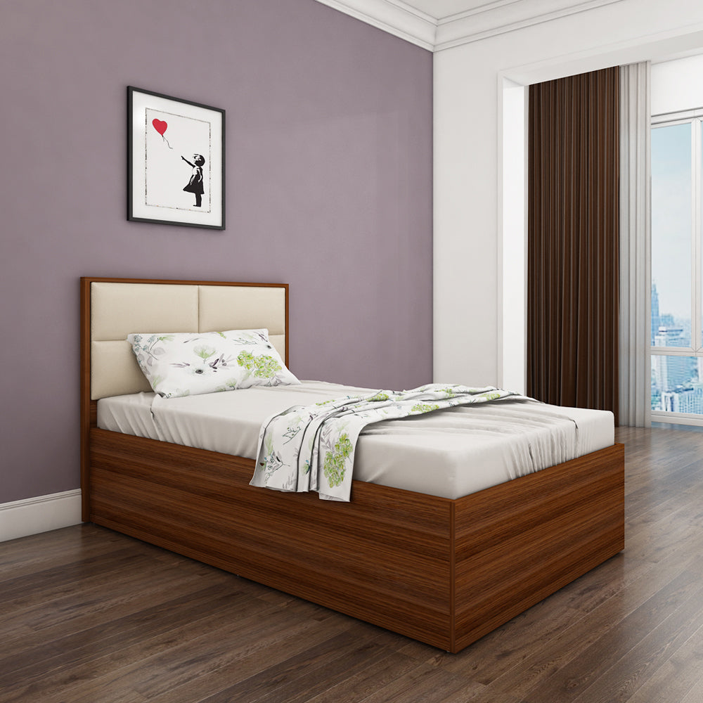 Titan Upholstered Single Bed Walnut - Main Image