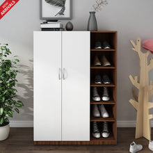 Load image into Gallery viewer, Pairs Shoe Rack - Walnut &amp; Frosty White
