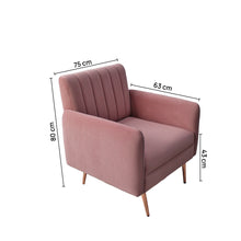 Load image into Gallery viewer, Amour Single Seater Sofa -Blush Pink

