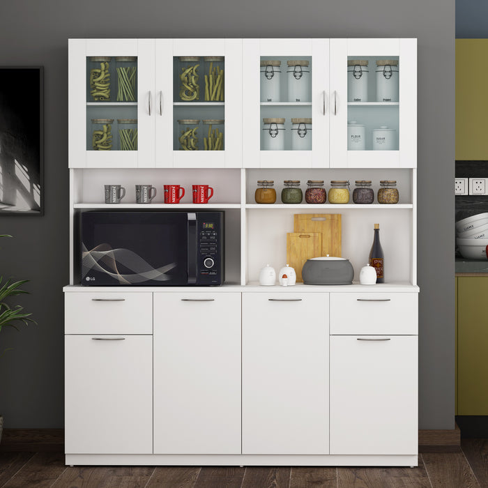 Modish Crockery Unit Four Door | Frosty White