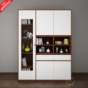 Noble Multi Storage Cabinet | Walnut and Frosty White