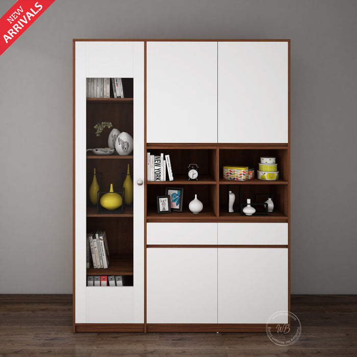 Noble Multi Storage Cabinet | Walnut and Frosty White