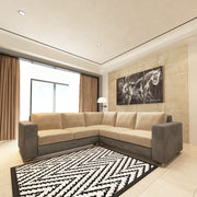 Savvy Sofa | L Shape |  Graphite Grey and Beige