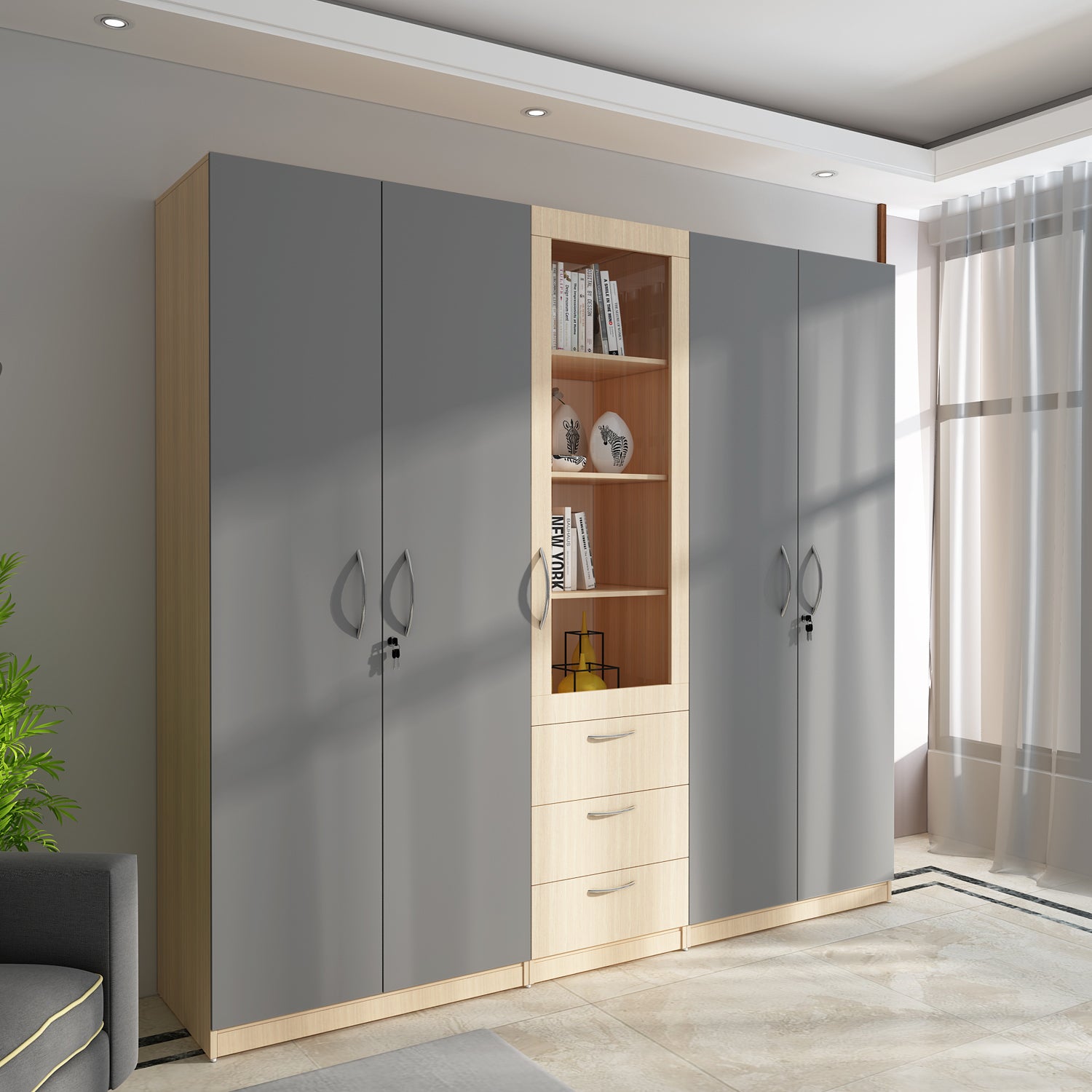 TomeTrove Wardrobe cum Bookcase.