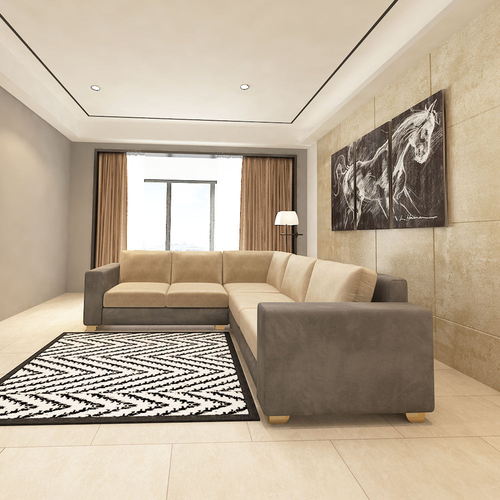 Savvy Sofa | L Shape |  Graphite Grey and Beige