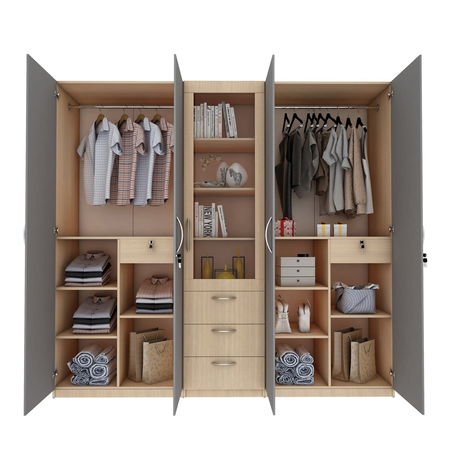 TomeTrove Wardrobe cum Bookcase.