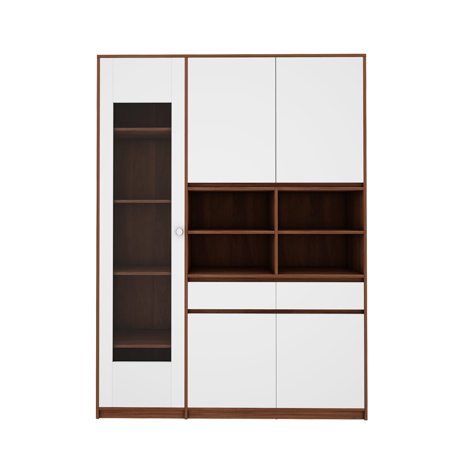 Noble Multi Storage Cabinet | Walnut and Frosty White
