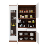 Noble Multi Storage Cabinet | Walnut and Frosty White