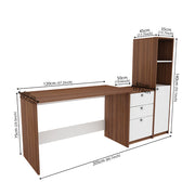 Kipling Office Table | Walnut and Frosty White