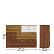 Vanquisher Chest of Drawers - Walnut, Exotic & White
