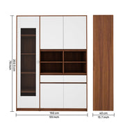 Noble Multi Storage Cabinet | Walnut and Frosty White