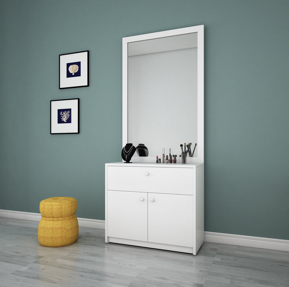 Granite Dressing Unit | Without Mirror | Frosty White