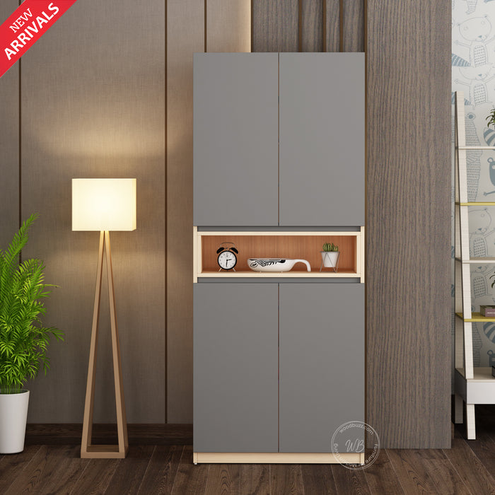 Natron Shoe Cabinet | Grey and Beige Teak