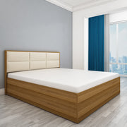 Titan Upholstered King Bed - Exotic Teak