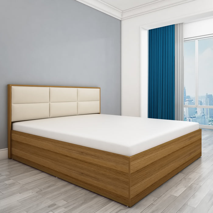 Titan Upholstered King Bed - Exotic Teak