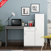 Load image into Gallery viewer, Eager Study Table with O/H Storage- Grey &amp; Frosty White
