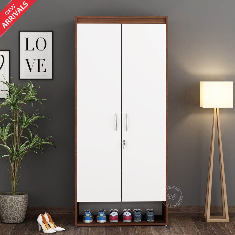 Ivara 2 Door Wardrobe - Walnut & Frosty White