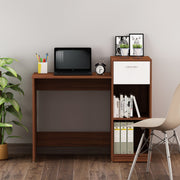 Nova Home office table | Walnut and Frosty White
