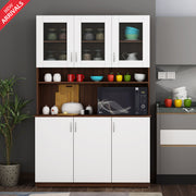 Bristo Crockery Unit | Walnut and Frosty White
