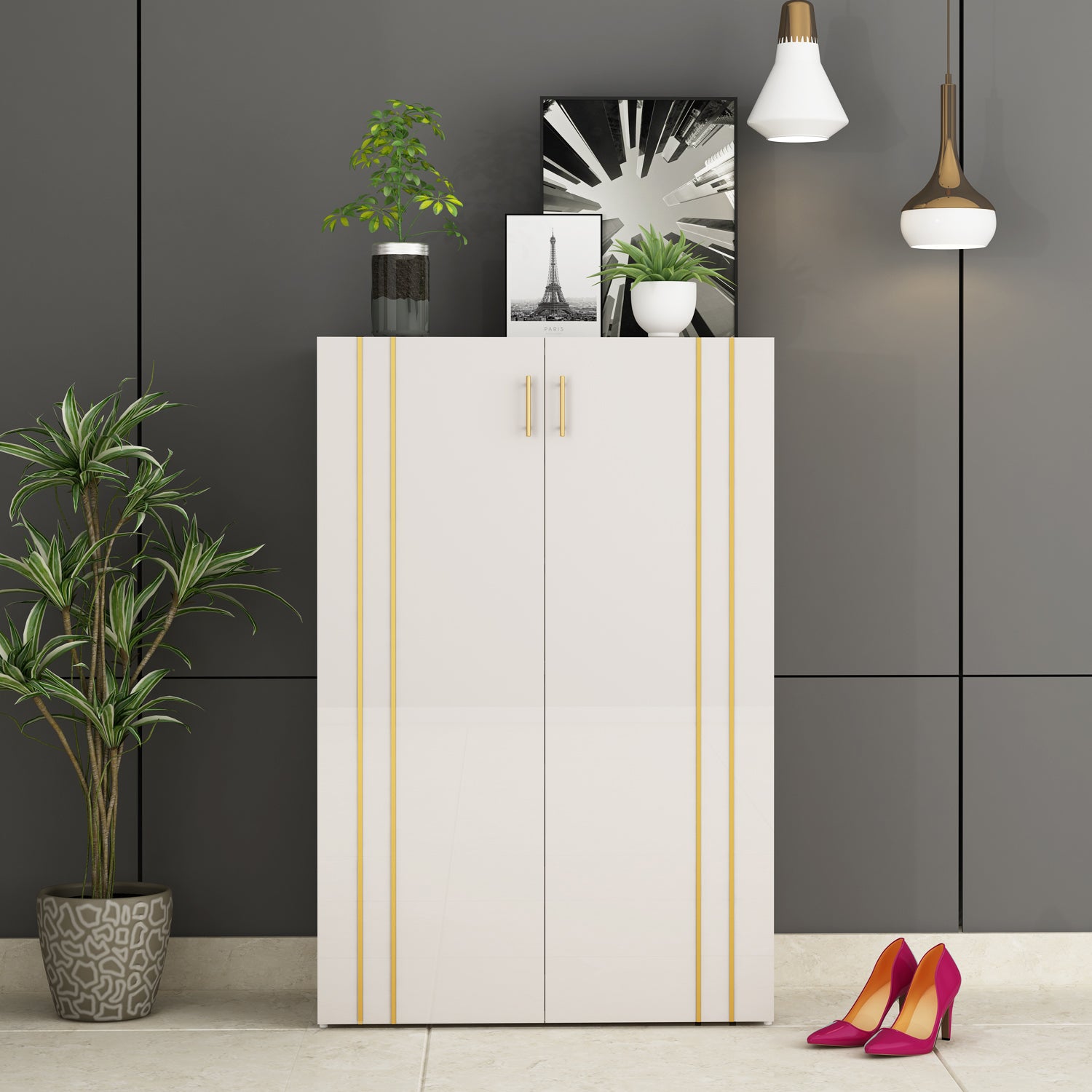 Sole Tall Shoe Rack | HDHMR | CHAMPAGNE