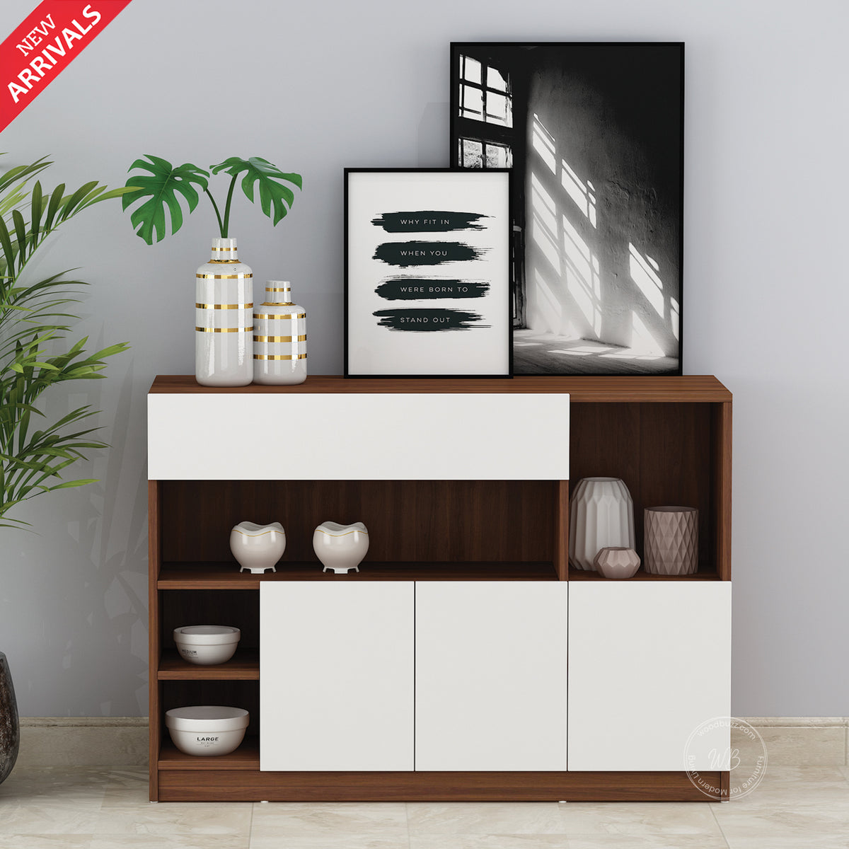 Lisa Side Crockery Unit | Medium | Frosty White