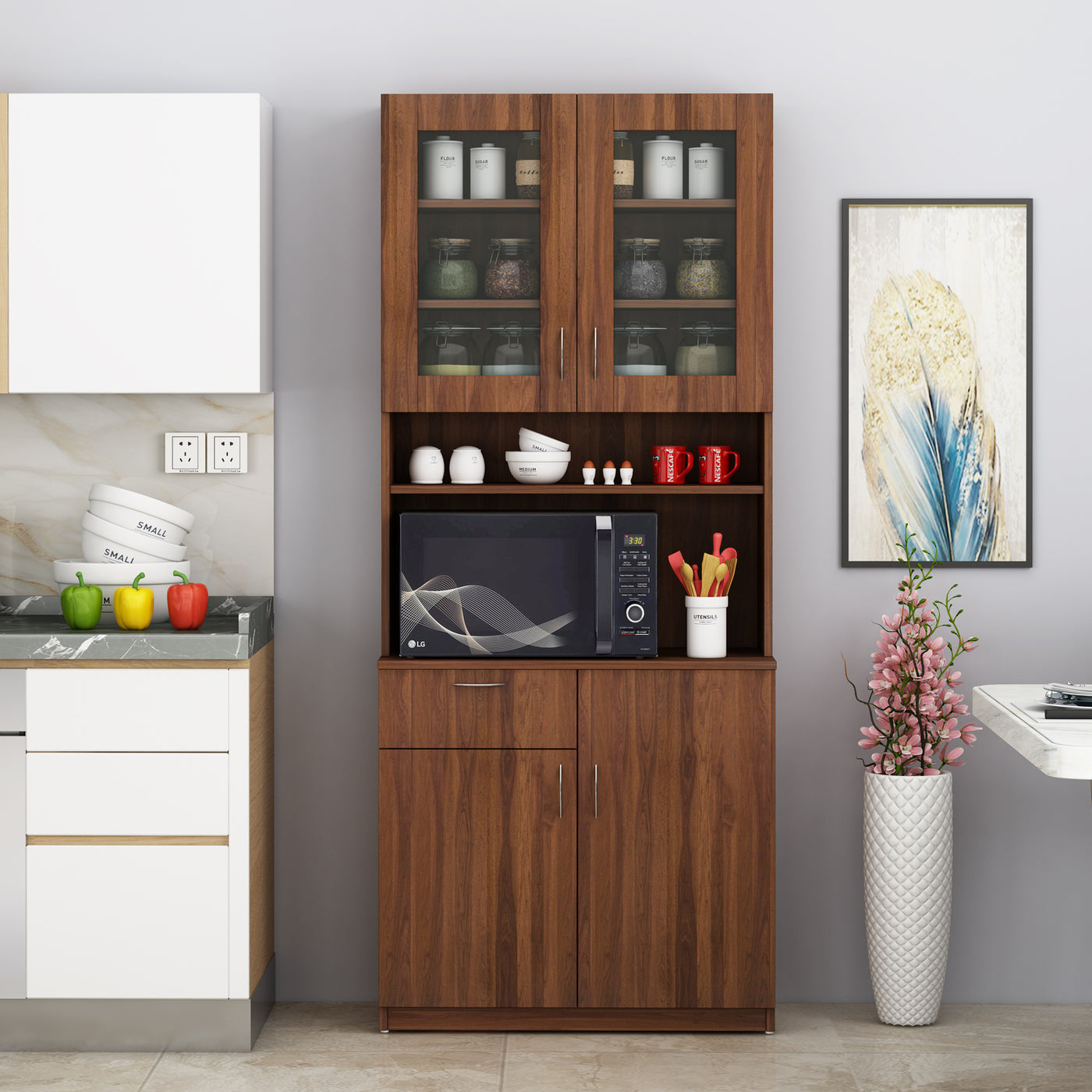 Modish Two Door Crockery Unit | Walnut