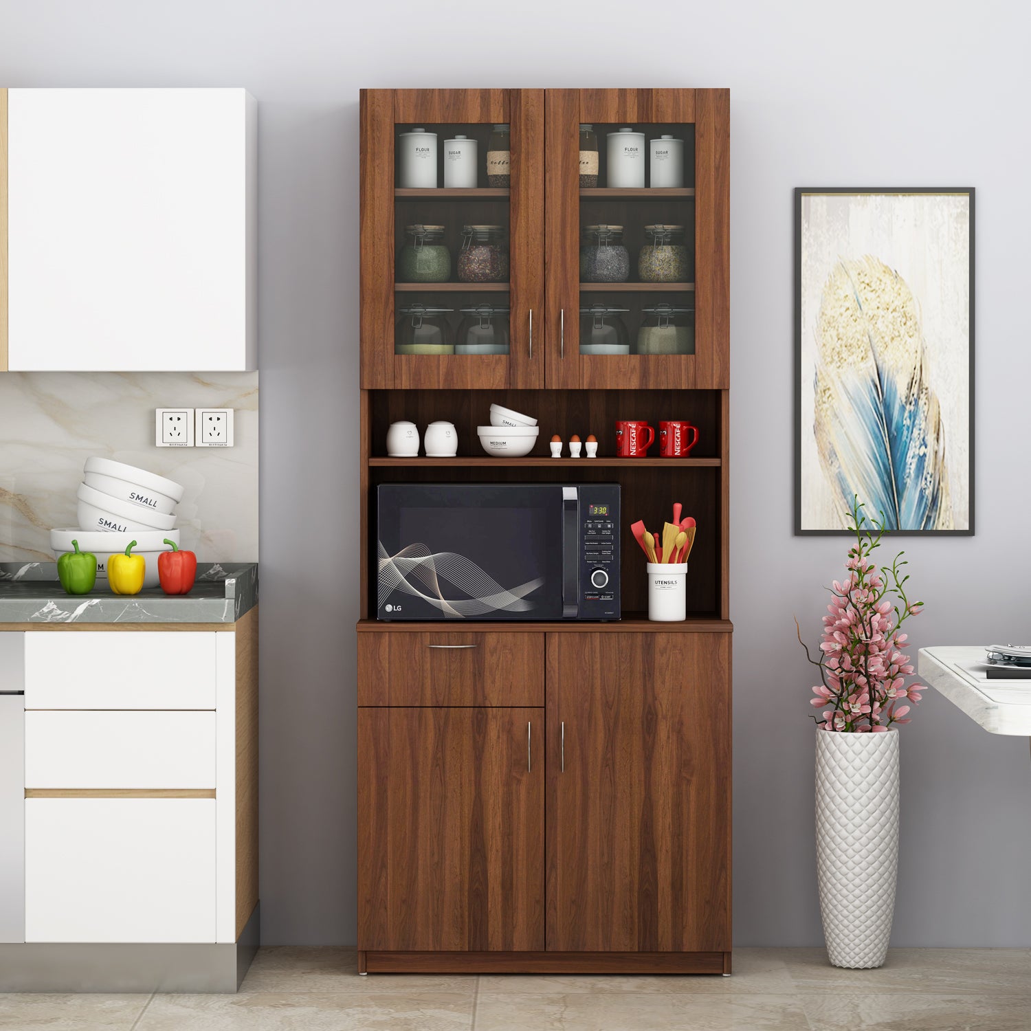 Modish Two Door Crockery Unit | Walnut