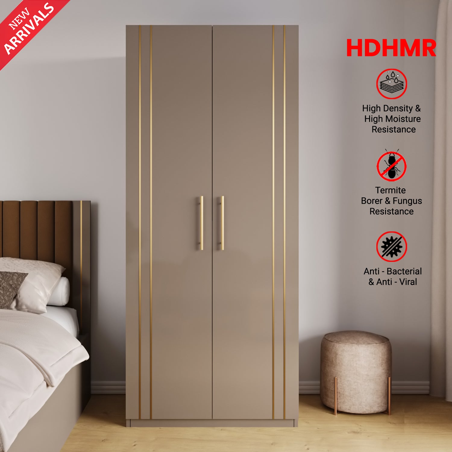 Canna 2 Door Wardrobe | HDHMR | Autumn Leaf