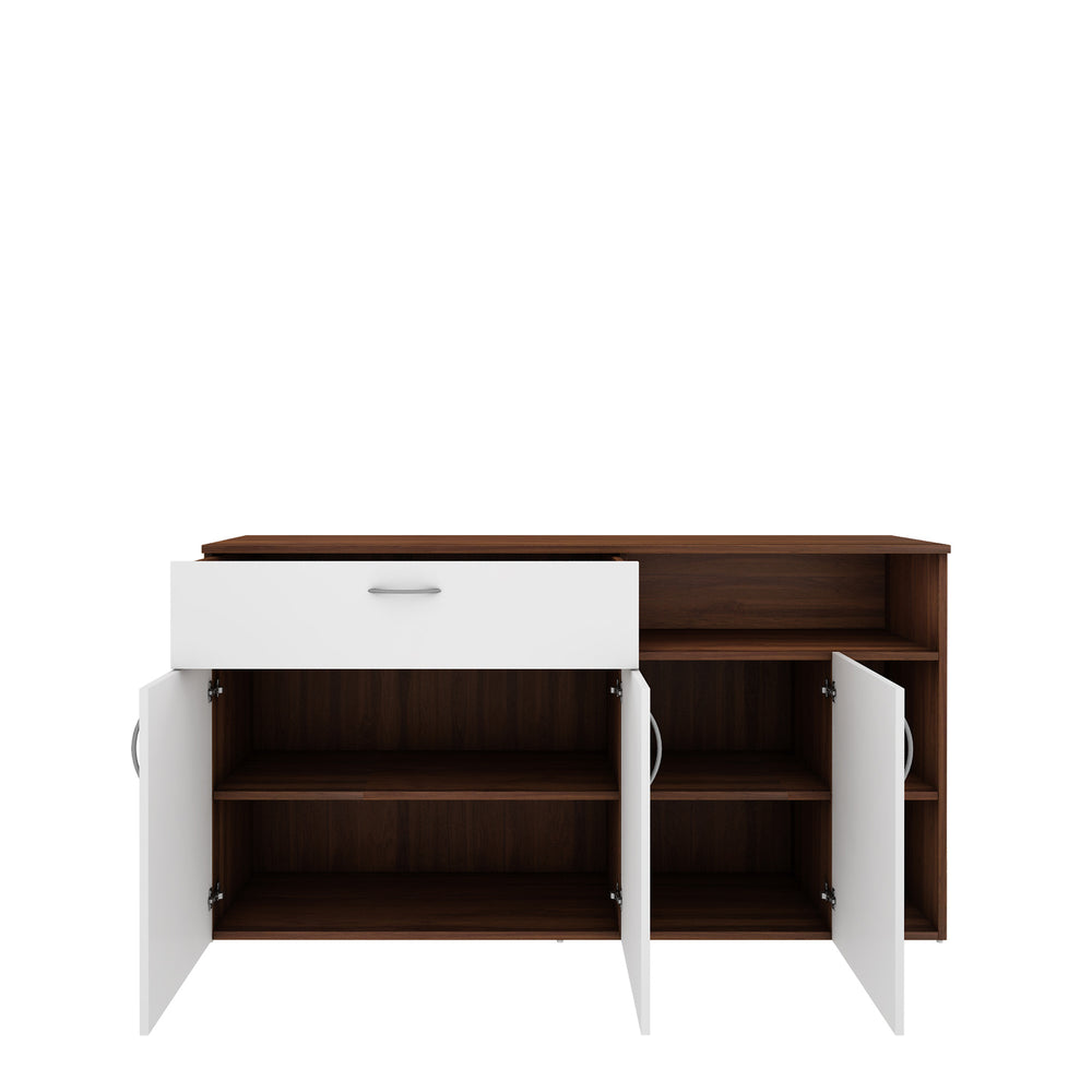 Alex Crockery Unit |  Walnut and Frosty White