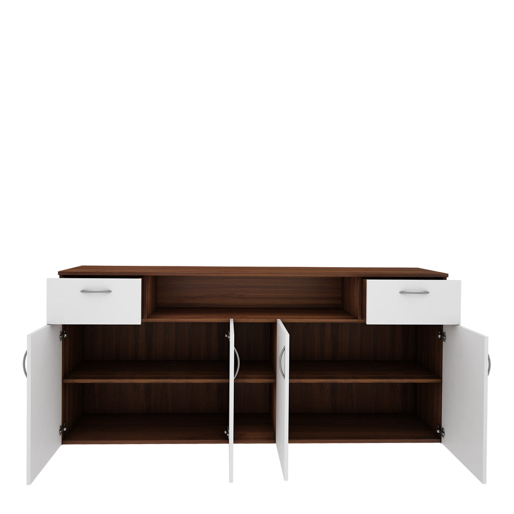 Flara Crockery Unit- Walnut & Frosty White