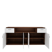 Flara Crockery Unit- Walnut & Frosty White