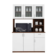 Erica Side Crockery Unit | Walnut and Frosty White