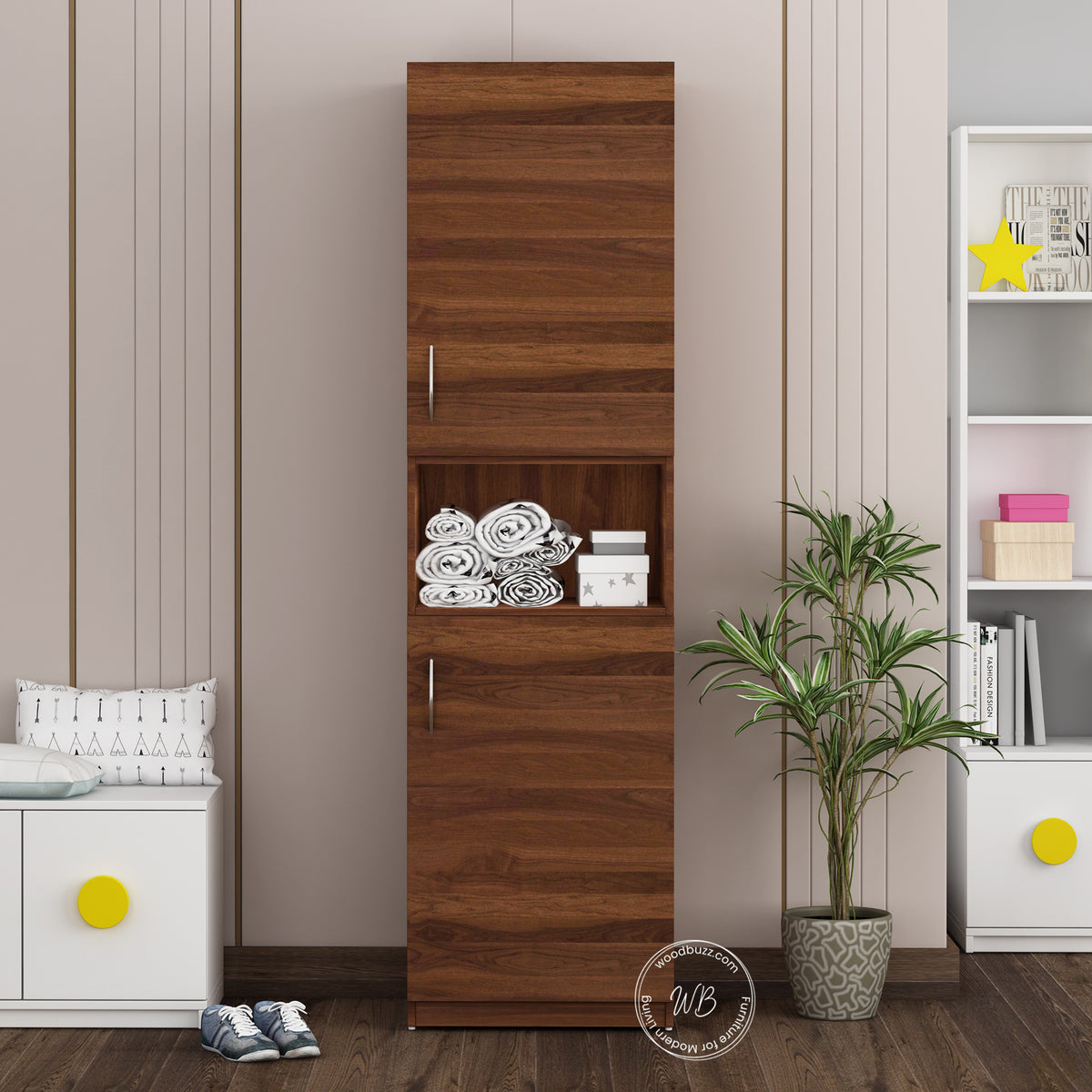 Edwin Two Door wardrobe | Walnut