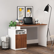 Zolt Computer Desk | Walnut and Frosty White