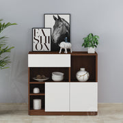 Lisa Side Crockery Unit | Small | Walnut and Frosty White