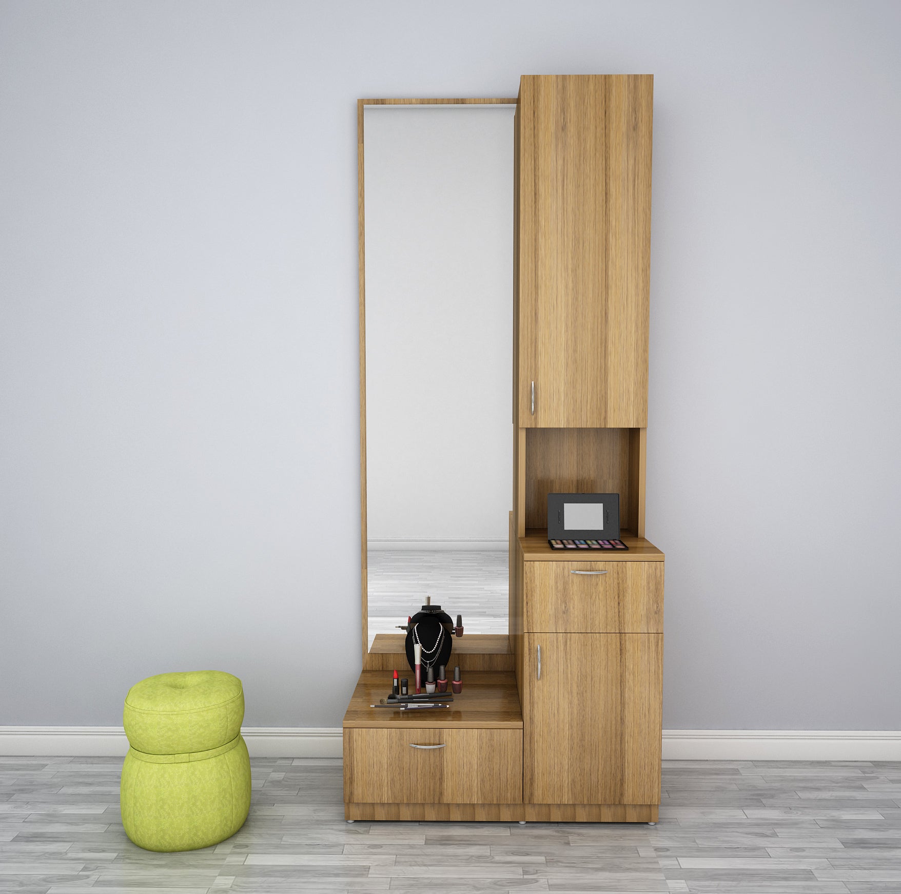 Prime Engineered Wood Dresser with Mirror (Classic Walnut) - Nilkamal  Furniture