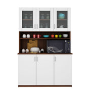 Bristo Crockery Unit | Walnut and Frosty White
