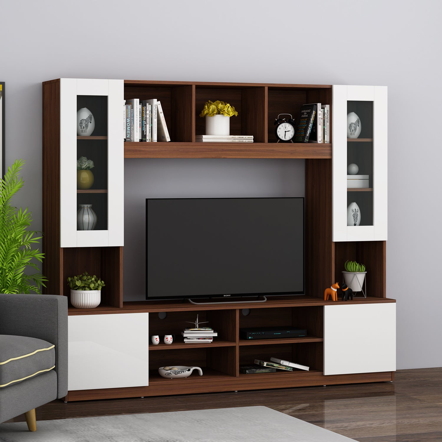 Disney TV Unit | 43 Inch TV | Walnut and Frosty White