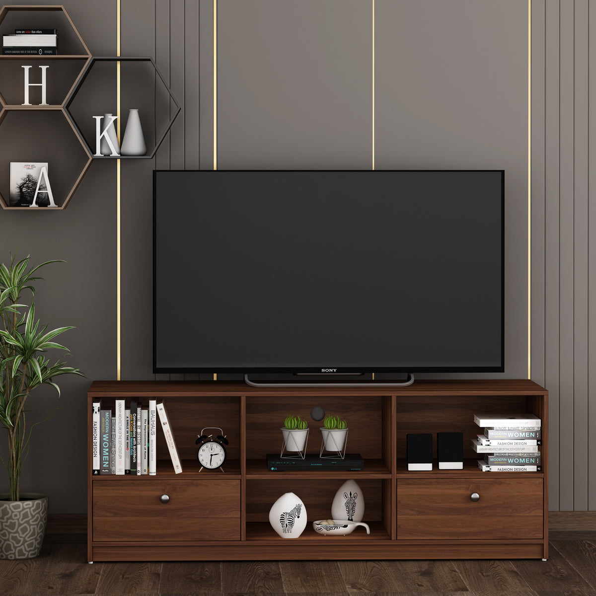 Esma TV Unit- Walnut