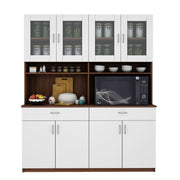Tyson Crockery Unit | Walnut and Frosty White
