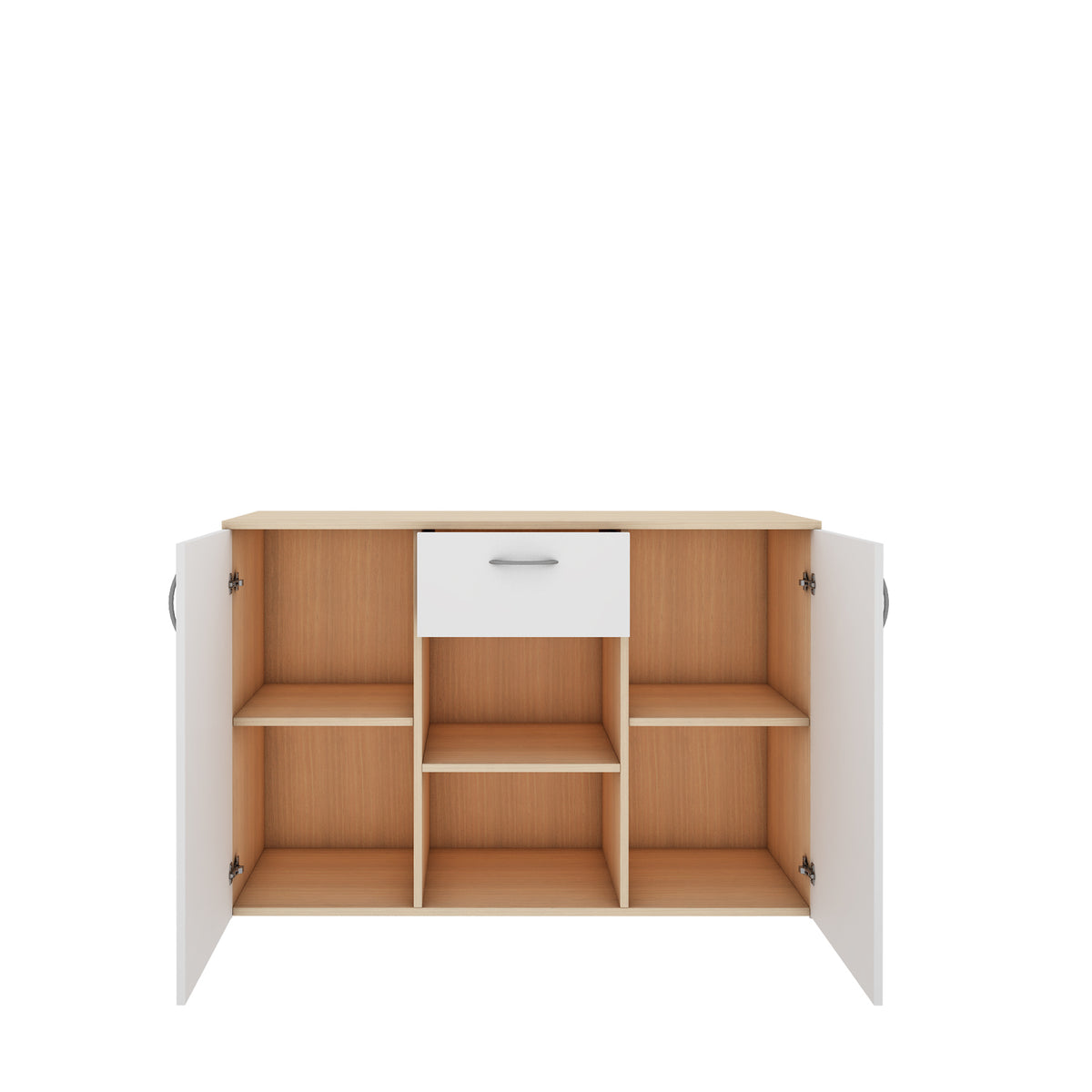 Kyrss Crockery Unit | Beige Teak and Frosty White