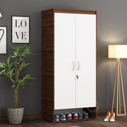 Ivara 2 Door Wardrobe - Walnut & Frosty White