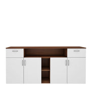 Flara Crockery Unit- Walnut & Frosty White