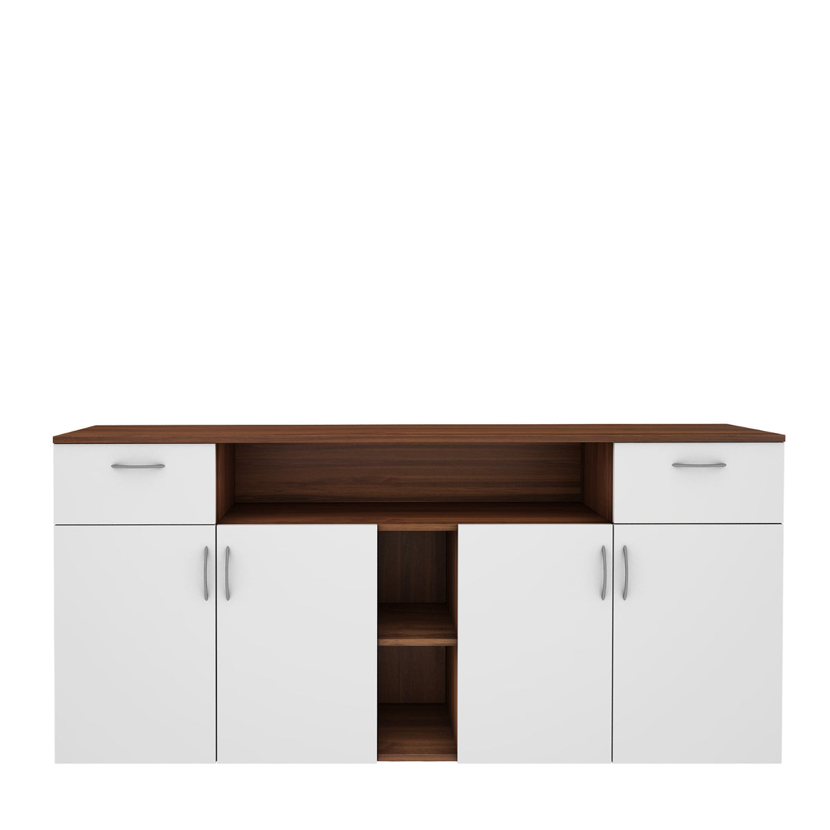 Flara Crockery Unit- Walnut & Frosty White