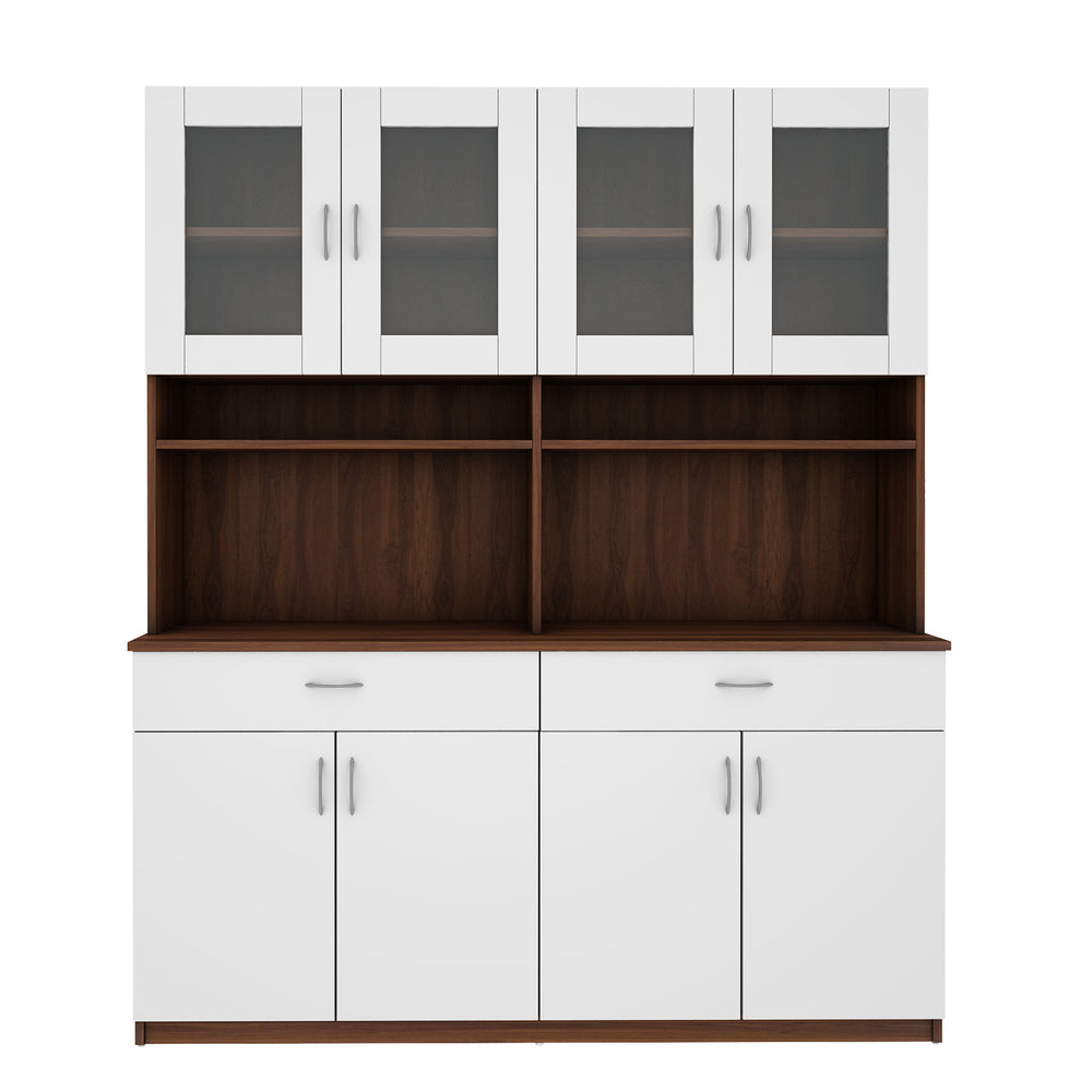 Tyson Crockery Unit | Walnut and Frosty White