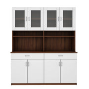 Tyson Crockery Unit | Walnut and Frosty White