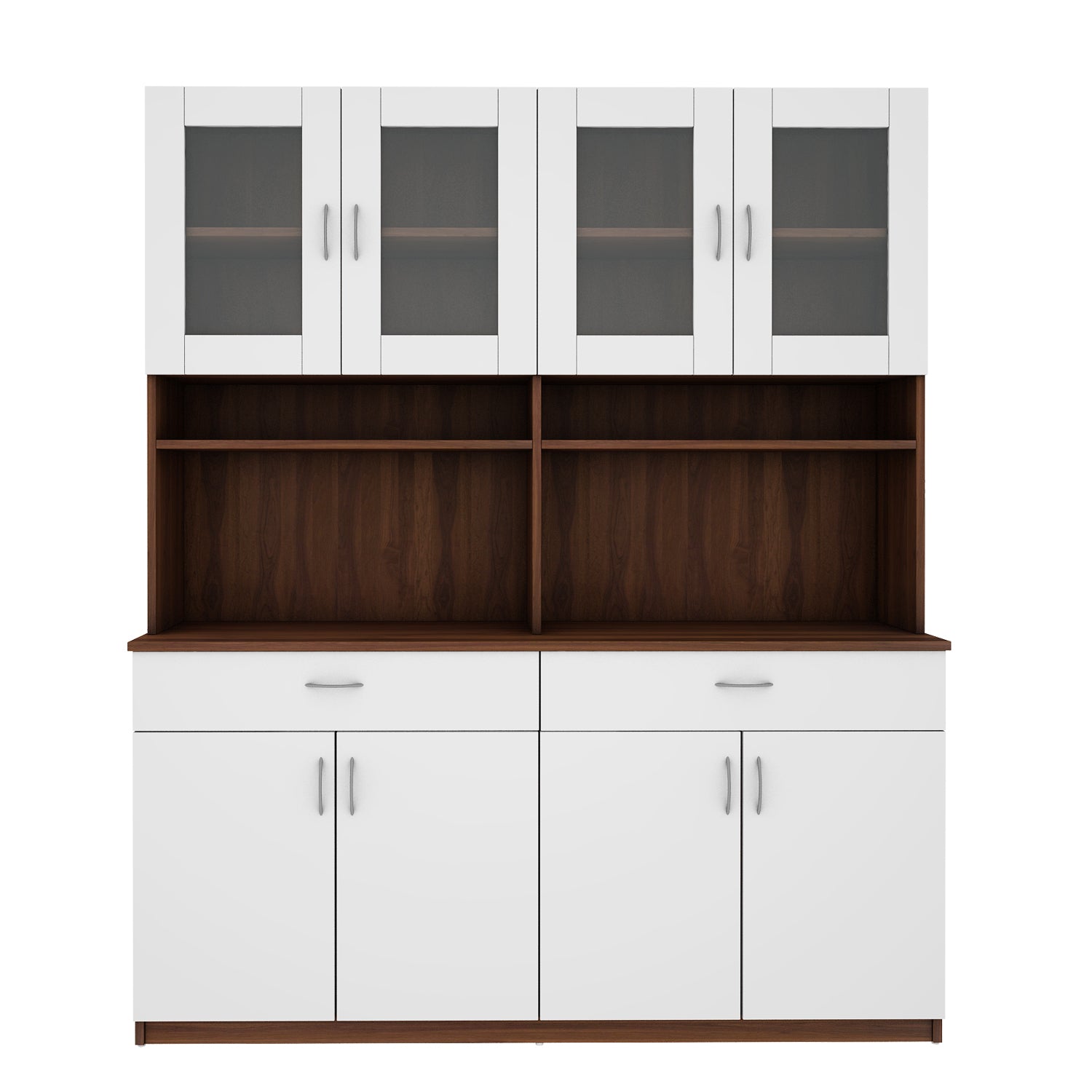 Tyson Crockery Unit | Walnut and Frosty White