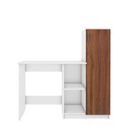Zen Home Office Table | Walnut and Frosty White