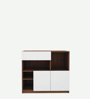 Lisa Side Crockery Unit | Small | Walnut and Frosty White