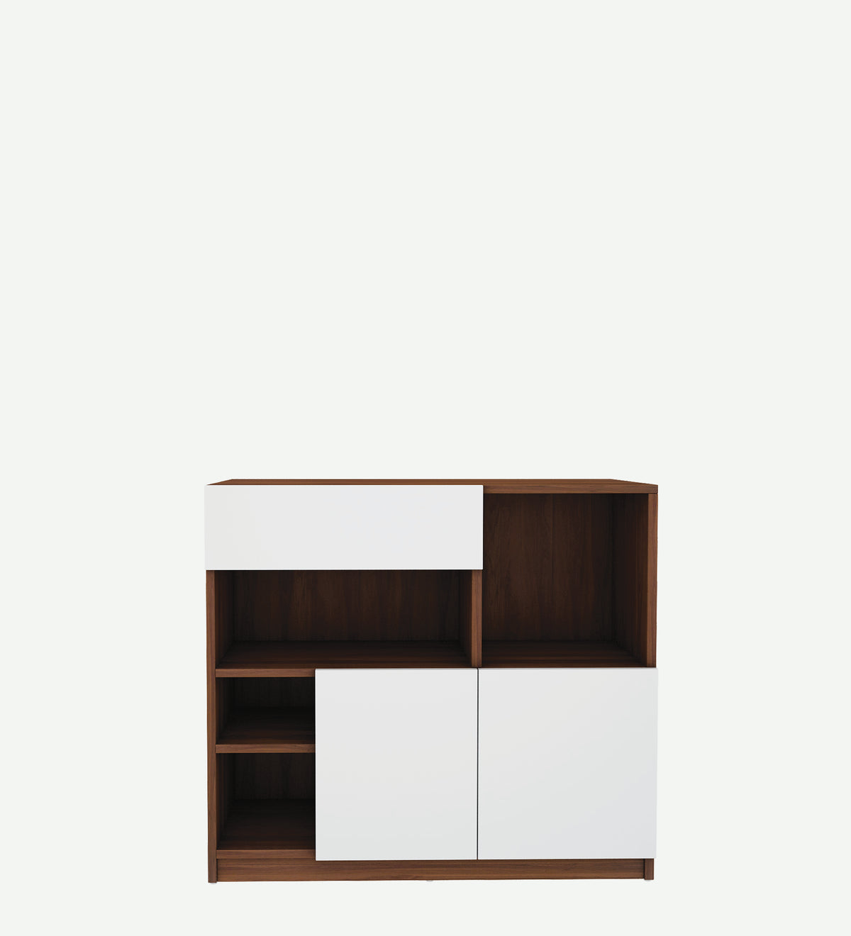 Lisa Side Crockery Unit | Small | Walnut and Frosty White